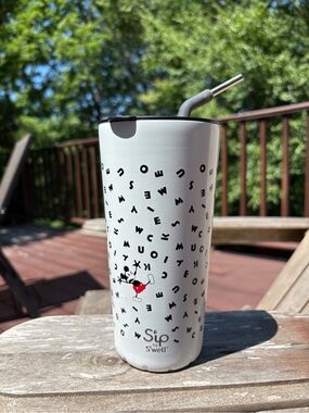 S'ip by S'well White Mickey Mouse Letter Print Tumbler